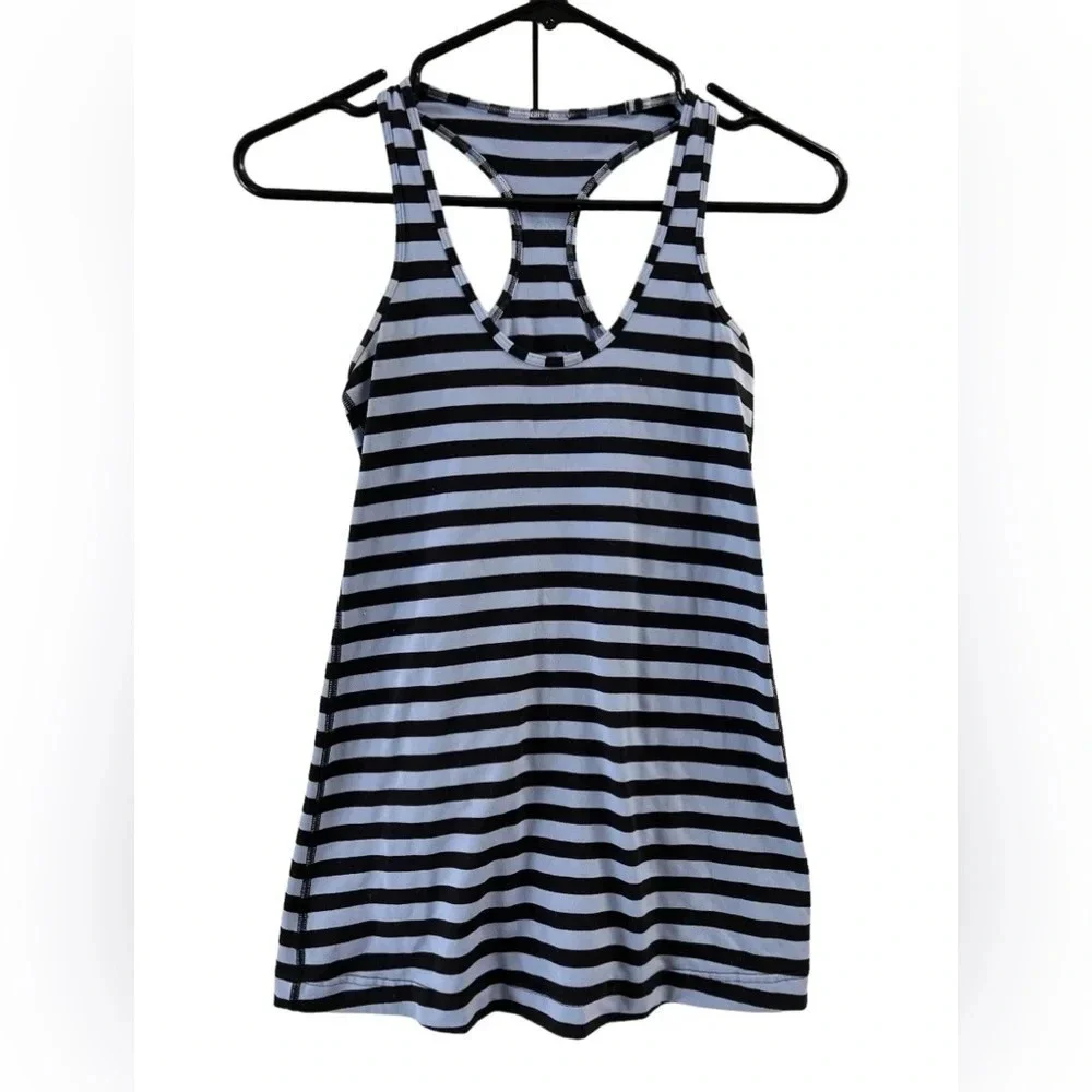 Lululemon striped blue and purple racer back athletic tank top